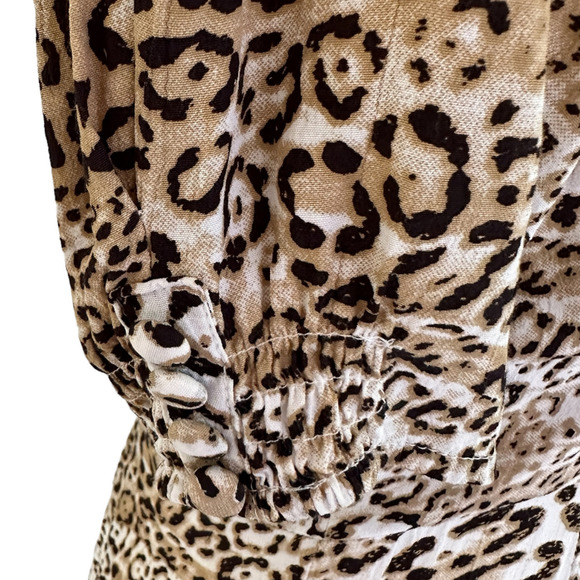FAITHFULL THE BRAND Marie Louise Midi Dress Mila Animal Print Womens Size 4 - Picture 12 of 16